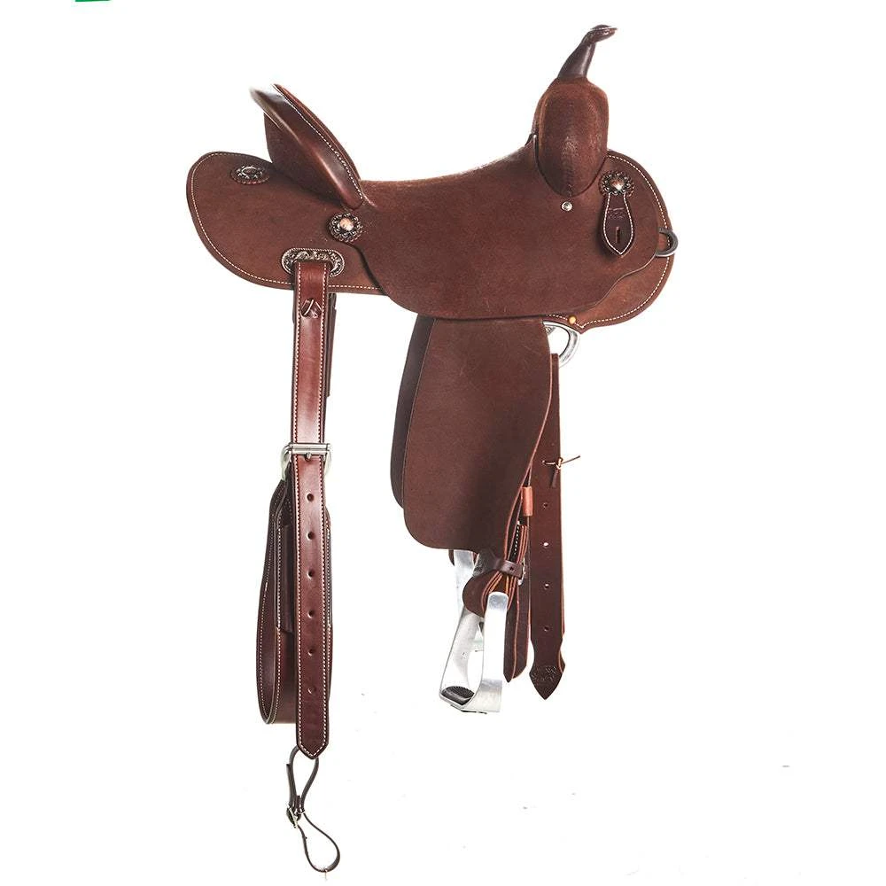 Burns Saddlery 14 1/2 Inch 20FDX Chocolate Roughout Barrel Saddle 4 Burns Saddlery 14 1/2 Inch 20FDX Chocolate Roughout Barrel Saddle - Image 2