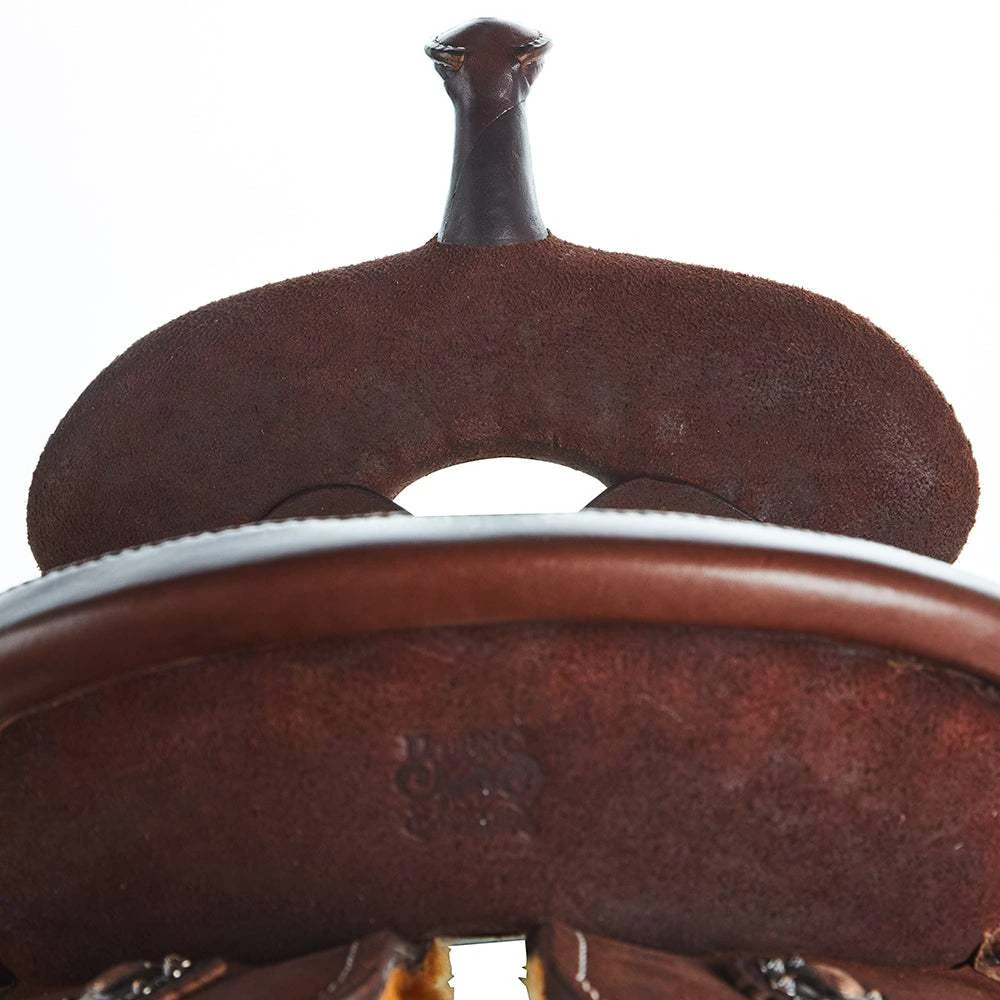 Burns Saddlery 14 1/2 Inch 20FDX Chocolate Roughout Barrel Saddle 5 Burns Saddlery 14 1/2 Inch 20FDX Chocolate Roughout Barrel Saddle - Image 3