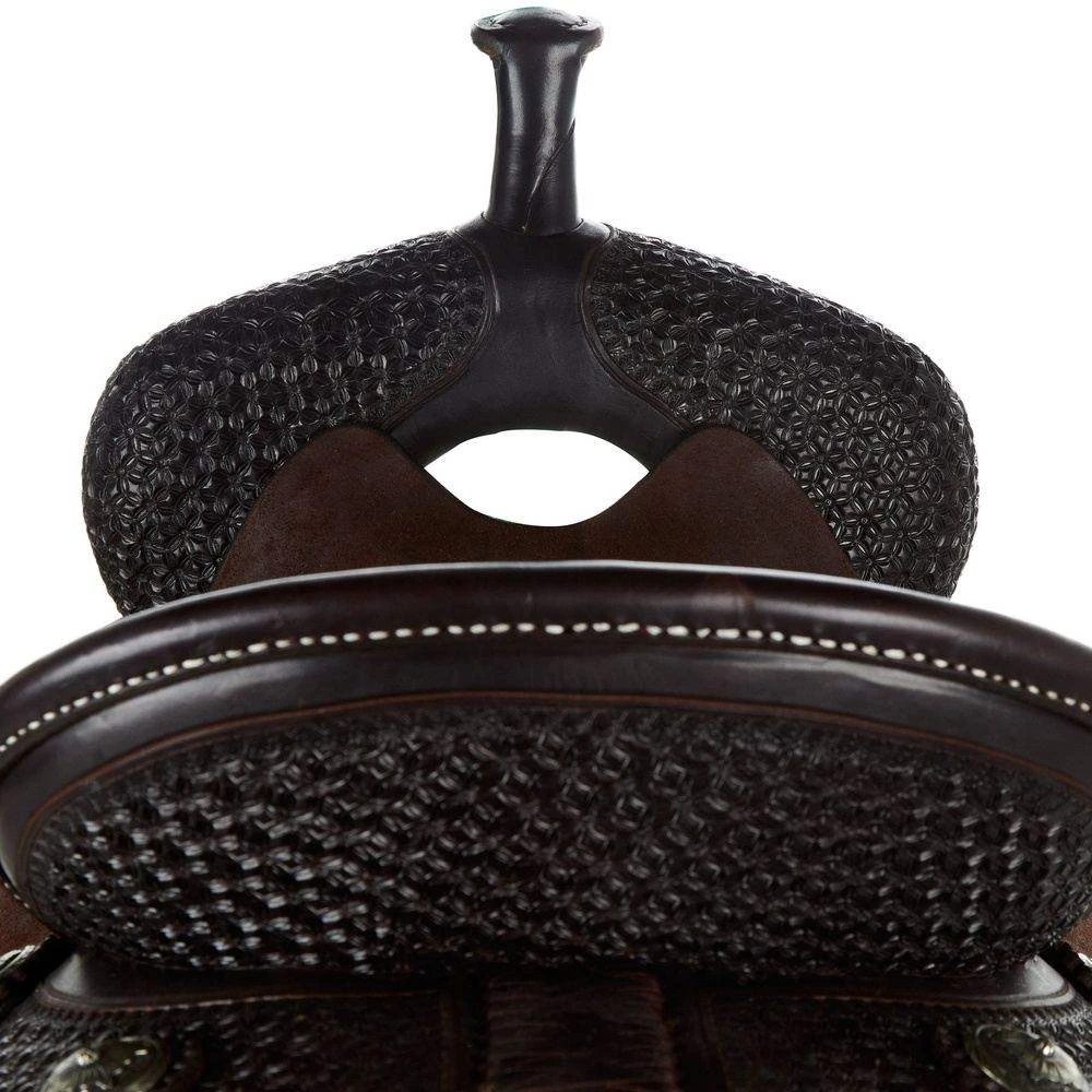 Martin Saddlery Chocolate Crown C 1/2 Breed Barrel Saddle 5 Martin Saddlery Chocolate Crown C 1/2 Breed Barrel Saddle - Image 3