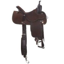 Martin Saddlery Crown C Chocolate Barrel Saddle With Snowflake Tooling 8 Martin Saddlery Crown C Chocolate Barrel Saddle With Snowflake Tooling -Saddlery Shop NRS 97CHSF 1