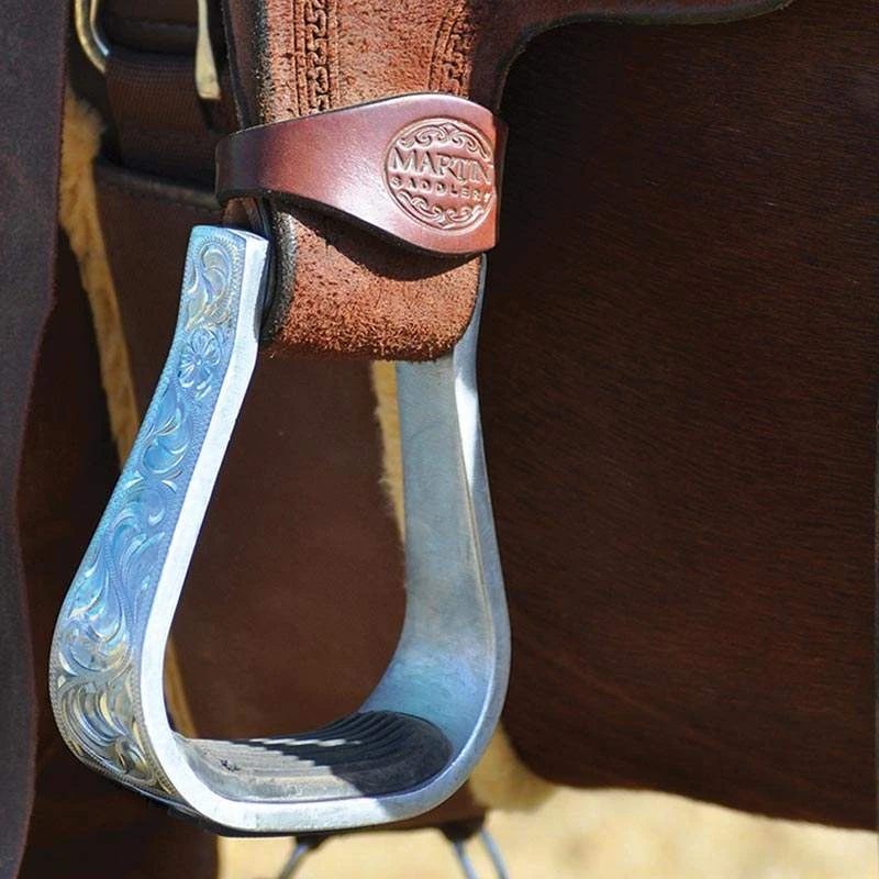 Martin Saddlery 2in Engraved Aluminum Stirrups 4 Martin Saddlery 2in Engraved Aluminum Stirrups - Image 2