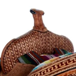 Tough 1 10in. Woven Serape Seat Barrel Saddle -Saddlery Shop SR1610 3