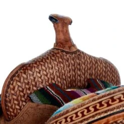 Tough 1 13in. Woven Serape Seat Barrel Saddle -Saddlery Shop SR1610 32