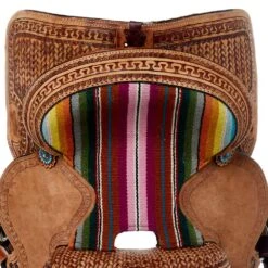Tough 1 10in. Woven Serape Seat Barrel Saddle -Saddlery Shop SR1610 4