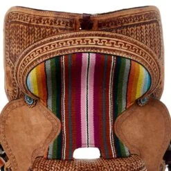 Tough 1 13in. Woven Serape Seat Barrel Saddle -Saddlery Shop SR1610 42