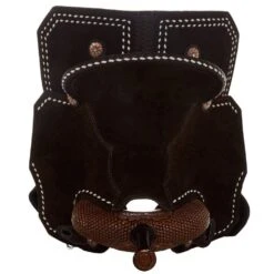 Tomahawk Chocolate Roughout 14 1/2 Inch Barrel Saddle With Tooling And White Buckstitch 11 Tomahawk Chocolate Roughout 14 1/2 Inch Barrel Saddle With Tooling And White Buckstitch -Saddlery Shop TH 006 05
