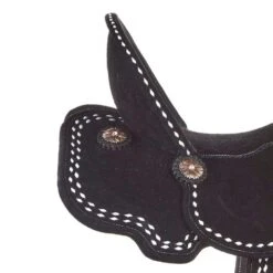 Tomahawk Black Roughout 14 1/2 Inch Lightweight Barrel Saddle With Buckstitch -Saddlery Shop TH BAL006145WR 4