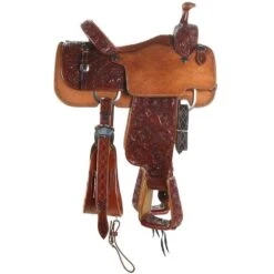 Tomahawk 3/4 Breed Floral Team Roper With Quilted Seat -Saddlery Shop TMK B F06 34F 03